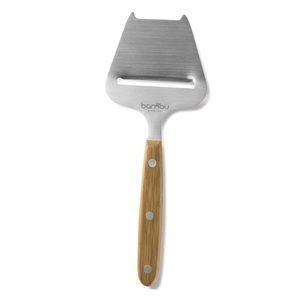 BAMBU Stainless Steel Cheese Plane Light Brown Bamboo Handle NWT